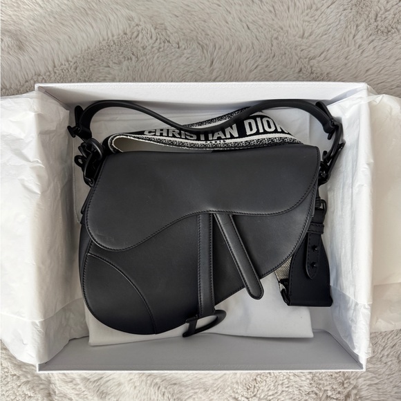 Christian Dior Ultra Matte Calfskin Saddle Bag (Black) - Picture 14 of 16